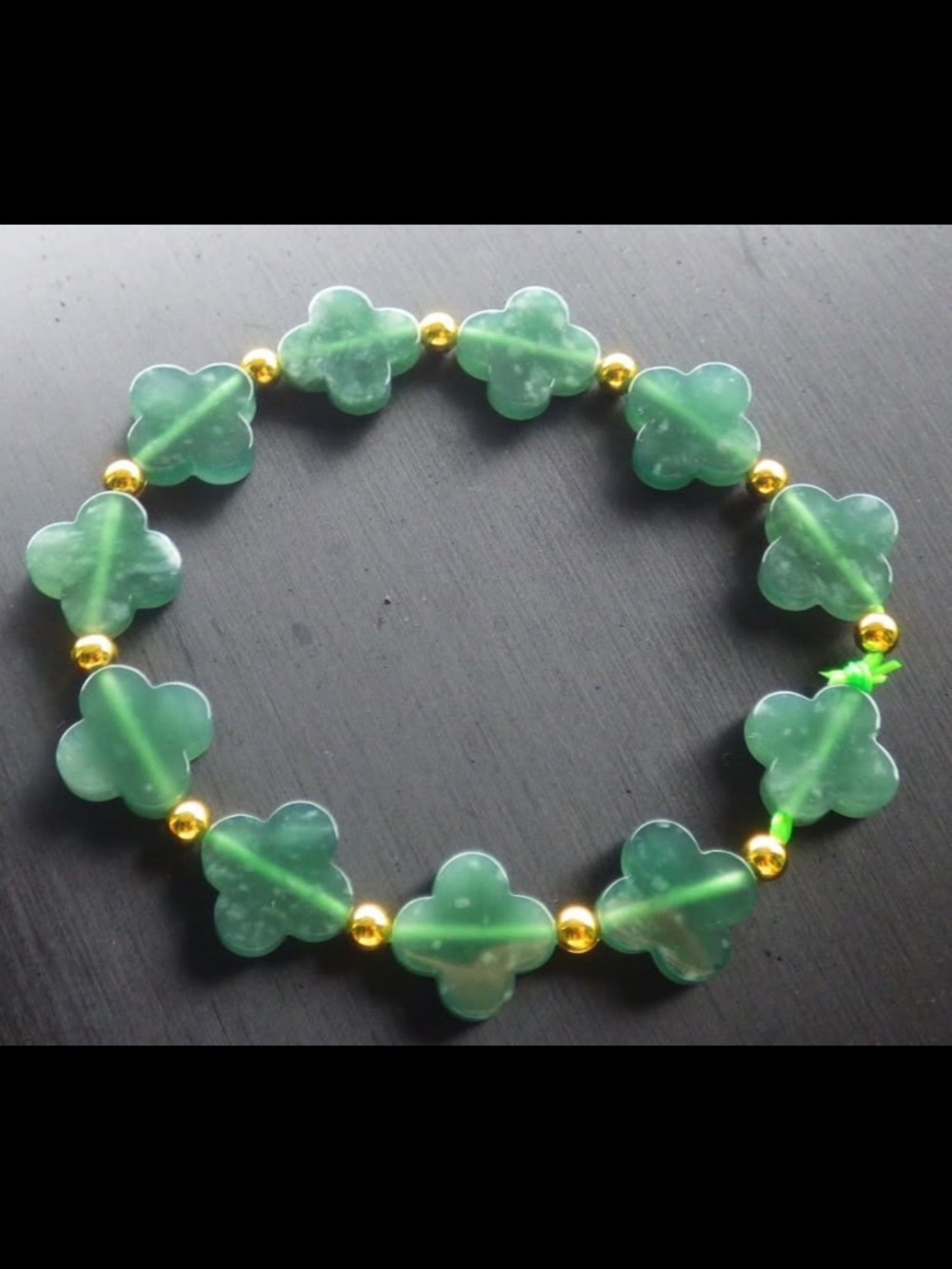 Elegant clover bracelet dark green jadeite jade certificate 6inches 6.5inches